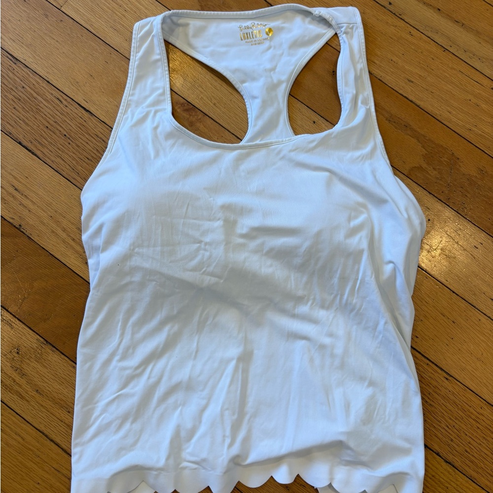 Lilly Pulitzer White Cut Out Fitted Tank Top